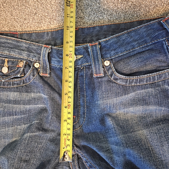 True Religion Dark Blue Flare Jeans with Embroidery - Picture 6 of 8